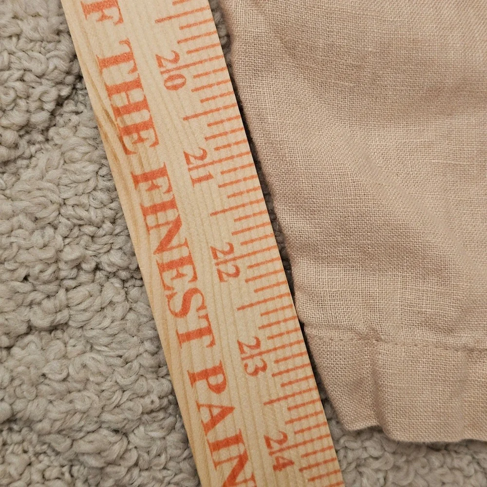 Quince Women Beige 100% European Linen Relaxed Straight Leg Pants Size L
